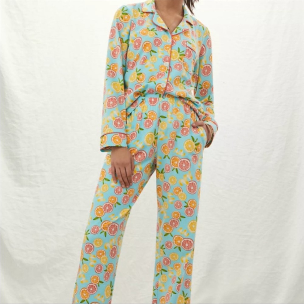 NWT Anthropologie Citrus Grove Pajama Set large